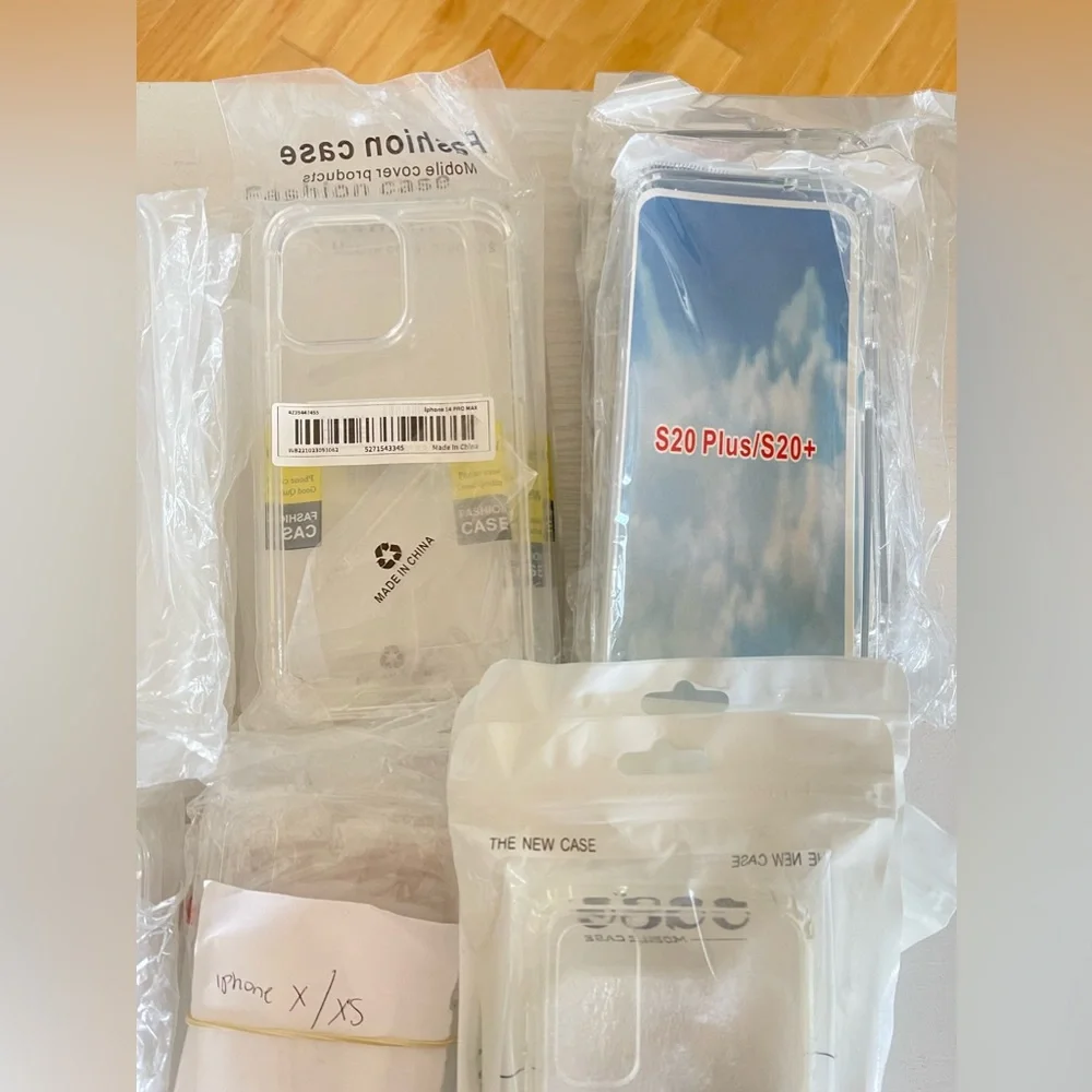 iPhone and Samsung clear hard plastic phone cases